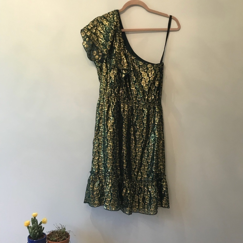 NWT Anna Sui Green/Gold Dress S/M​​​​​​​